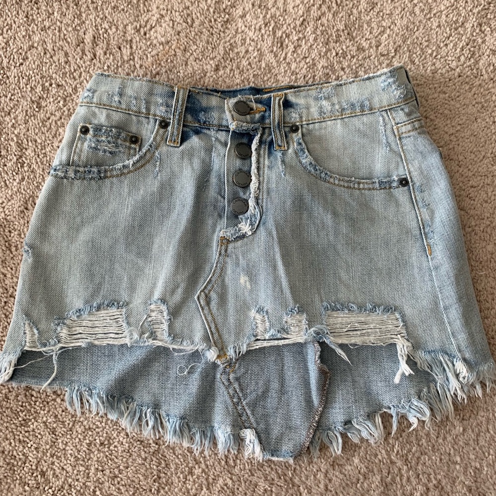 Distressed skirt from Carmar Denim